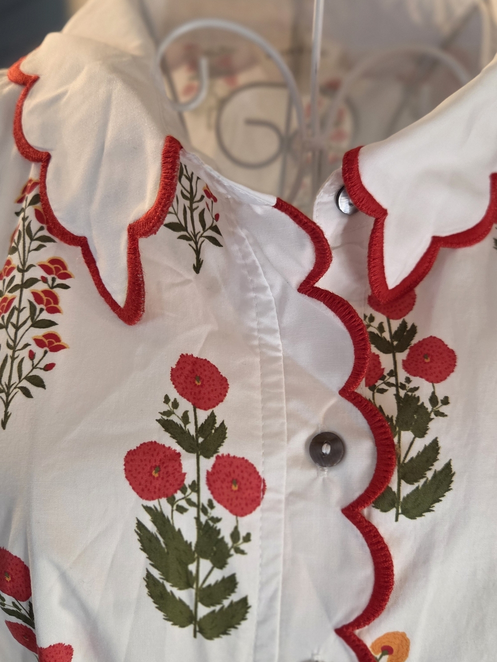 entro White Floral Tie-Waist Dress with Red and Orange Accents - Picture 7 of 10